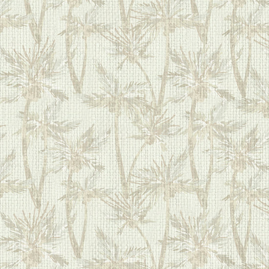 wallpaper Natural Textured Eco-Friendly Non-toxic High-quality Sustainable Interior Design Bold Custom Tailor-made Retro chic Tropical Jungle Coastal Garden Seaside Coastal Seashore Waterfront Vacation home styling Retreat Relaxed beach vibes Beach cottage Shoreline Oceanfront nature palm tree palms tonal cream sand off-white tan beige taupe paperweave paper weave