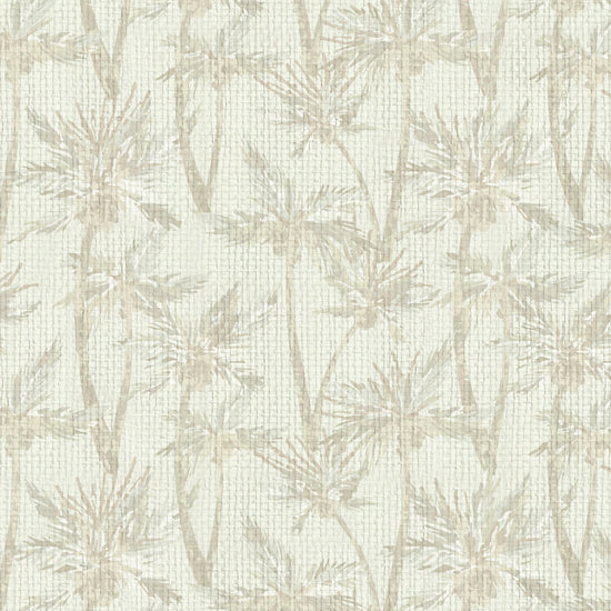 wallpaper Natural Textured Eco-Friendly Non-toxic High-quality Sustainable Interior Design Bold Custom Tailor-made Retro chic Tropical Jungle Coastal Garden Seaside Coastal Seashore Waterfront Vacation home styling Retreat Relaxed beach vibes Beach cottage Shoreline Oceanfront nature palm tree palms tonal cream sand off-white tan beige taupe paperweave paper weave