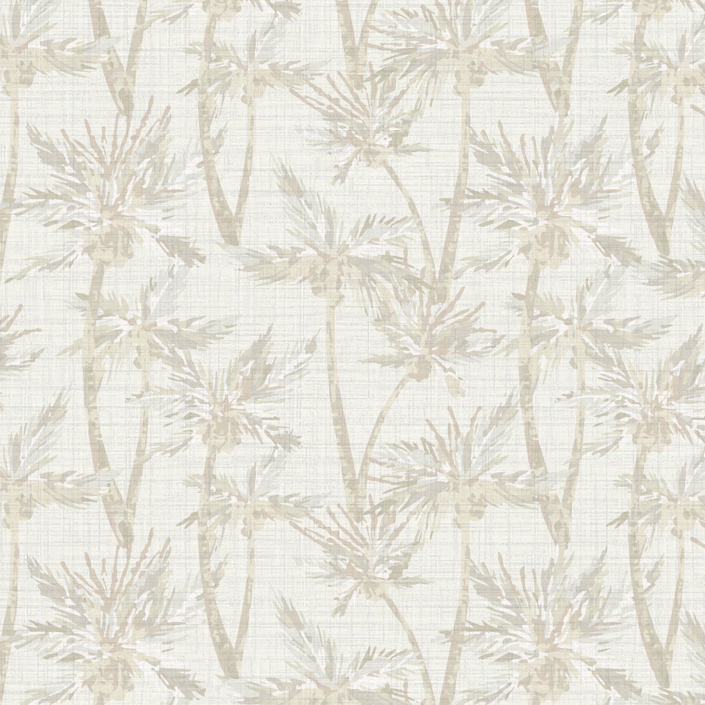 St. Elmo's Palm Trees Textured Performance Vinyl Wallpaper in Sand Castle Beige