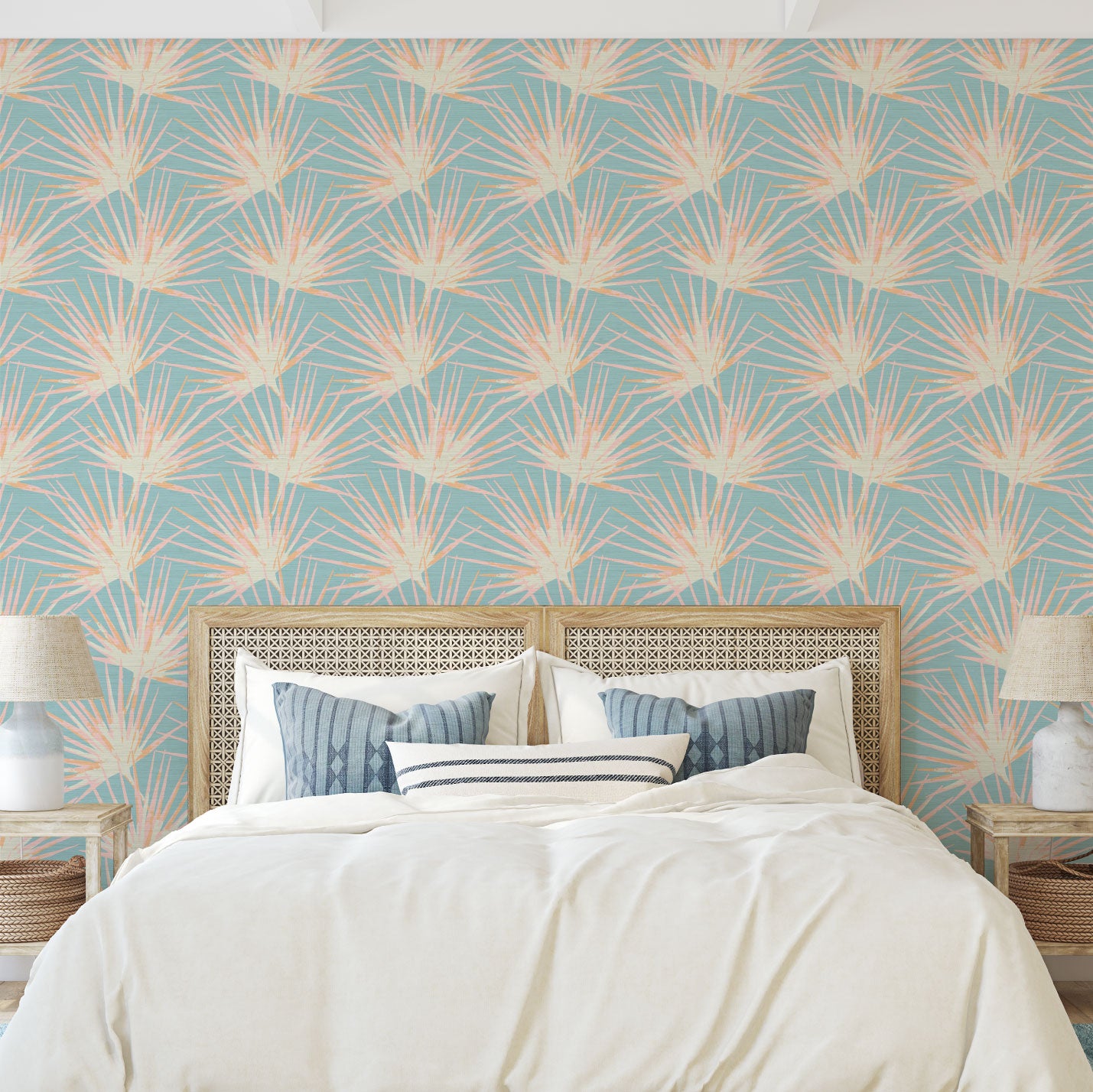 Grasscloth
Paper Weave
wallpaper
Natural
Textured
Eco-Friendly
Non-toxic
High-quality 
Sustainable
Interior Design
Bold
Custom
Tailor-made
Retro chic
Grand millennial
Maximalism 
Traditional
Dopamine decor


Tropical
Jungle
Coastal
Garden
Seaside
Seashore
Waterfront
Retreat
Relaxed beach vibes
Beach cottage
Shoreline
Oceanfront
Nautical
Cabana
preppy
palm fronds leaf tree
nature inspired
ocean blue peach pink cream