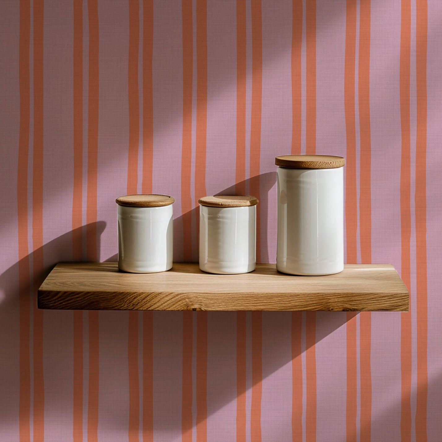 Stripe Stripe Baby Textured Performance Vinyl Wallpaper in Bubblegum Pink