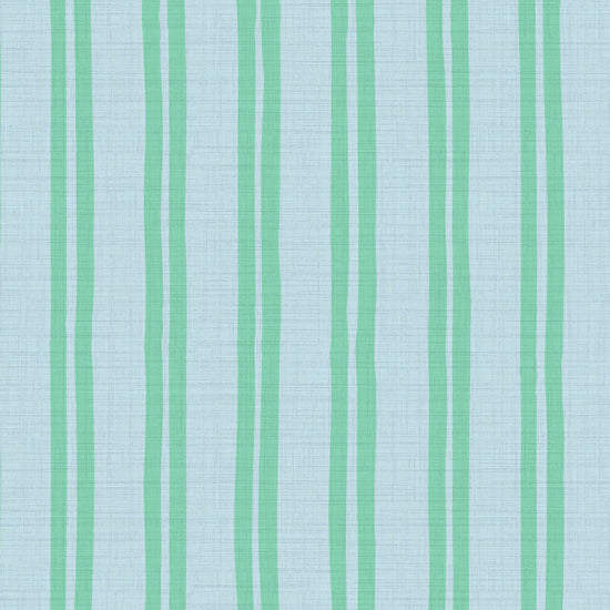 Stripe Stripe Baby Textured Performance Vinyl Wallpaper in Ocean Waves Blue & Green