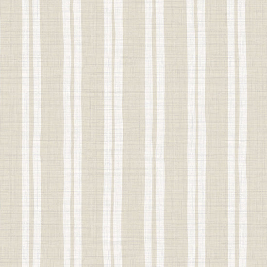 Stripe Stripe Baby Textured Performance Vinyl Wallpaper in White Wedding & Beige