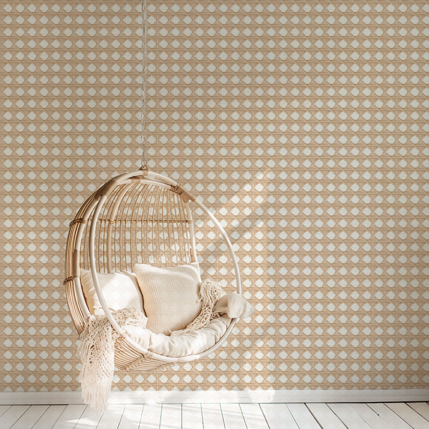 Sugar Cane Mini Wallpaper in Beach Please Beige by Little Blue Designs