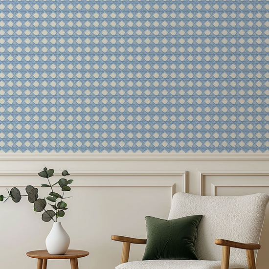 Sugar Cane Mini Wallpaper in Blue Sky Baby by Little Blue Designs