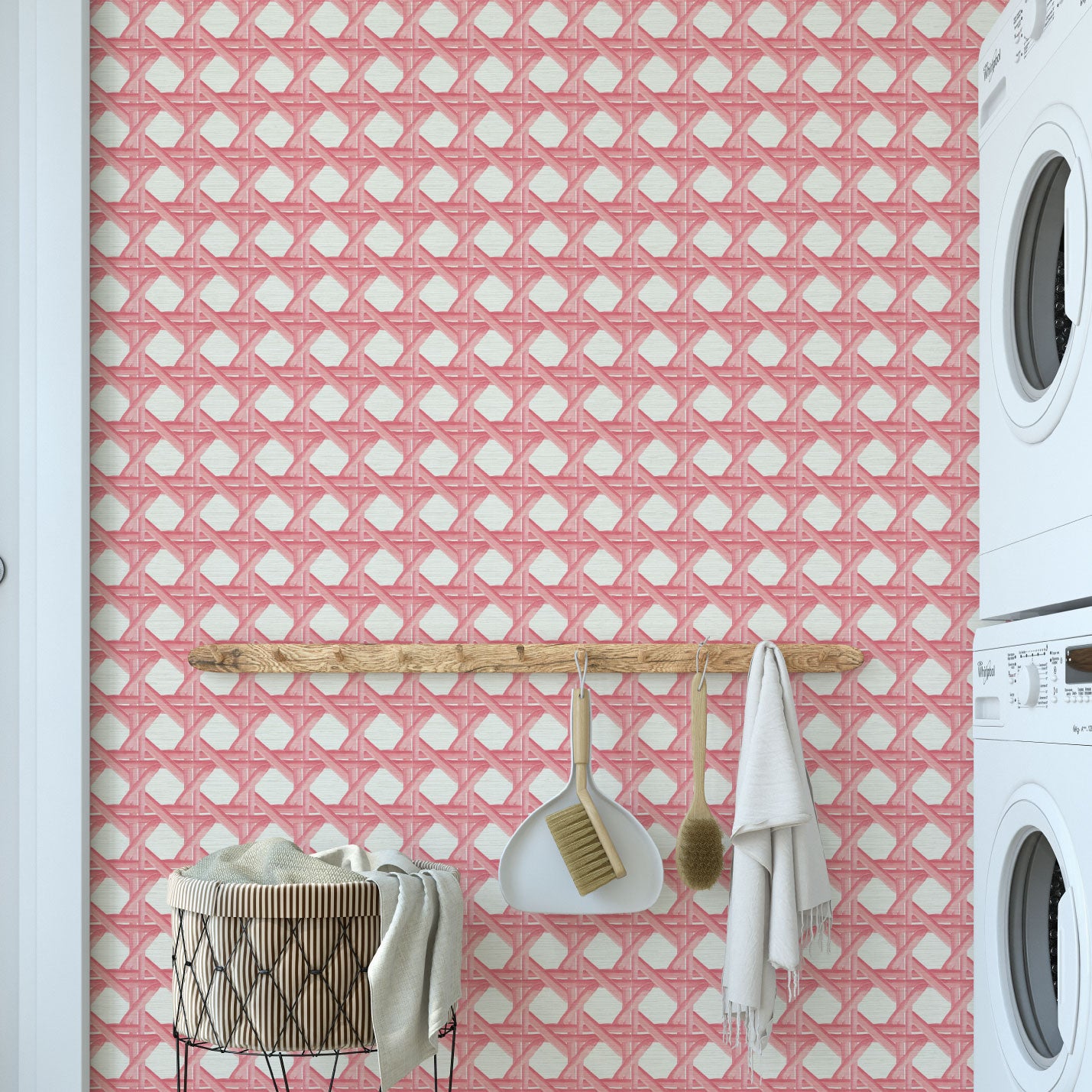 Sugar Cane Mini Wallpaper in Coral Is Calling by Little Blue Designs