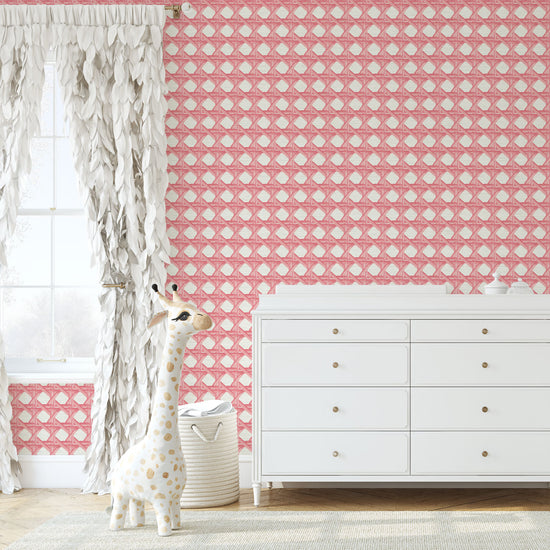 Sugar Cane Mini Wallpaper in Coral Is Calling by Little Blue Designs