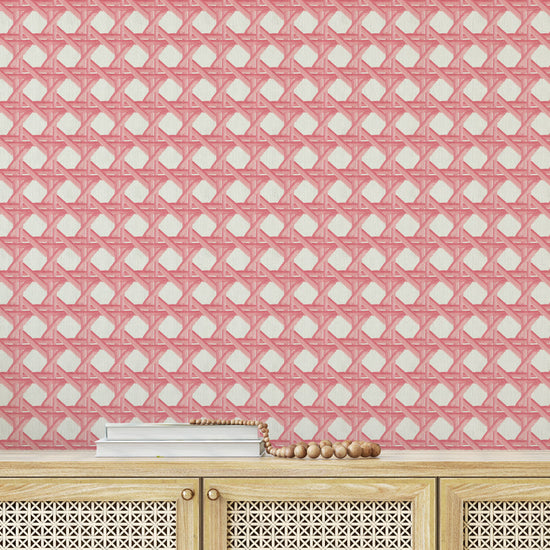 Sugar Cane Mini Wallpaper in Coral Is Calling by Little Blue Designs