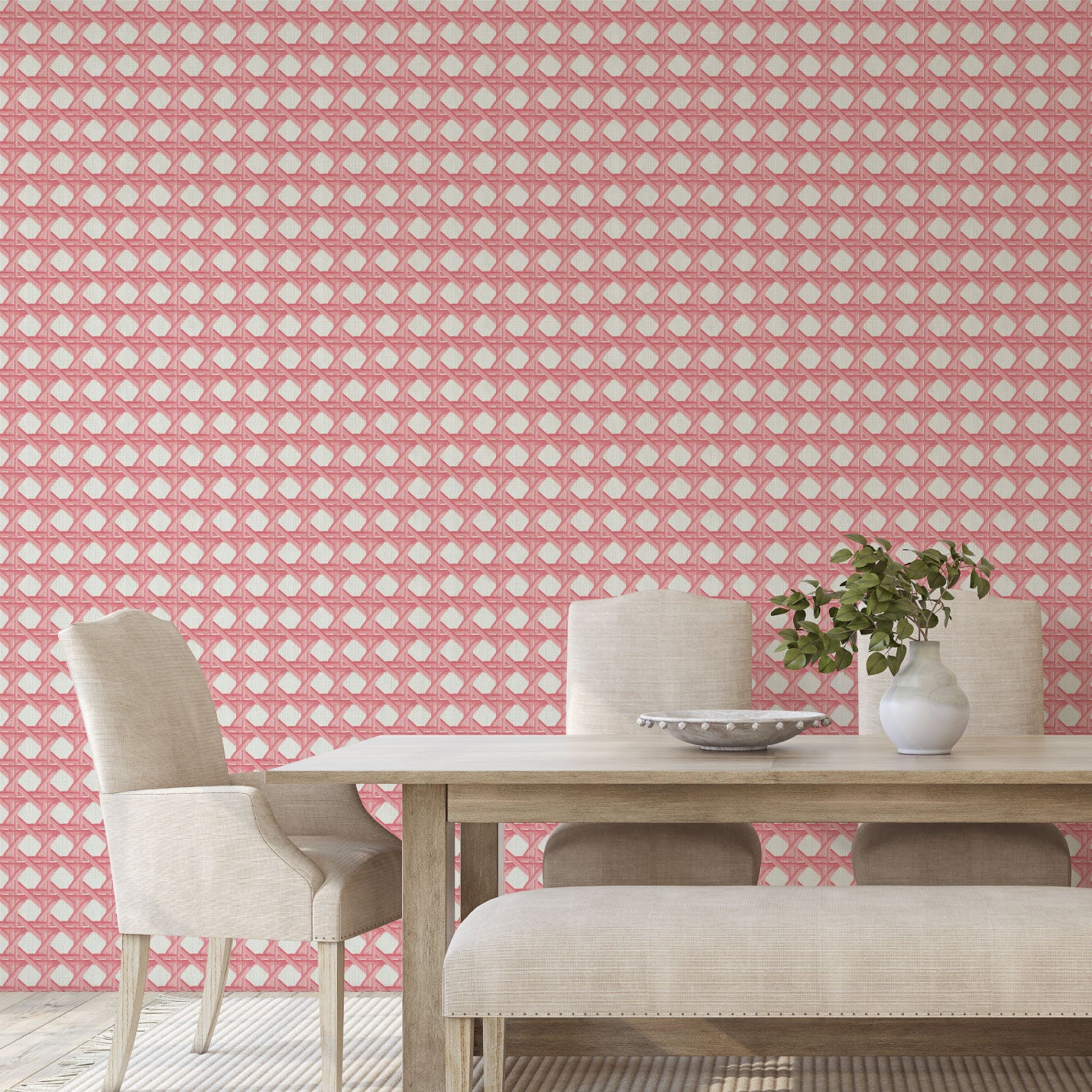 Sugar Cane Mini Wallpaper in Coral Is Calling by Little Blue Designs