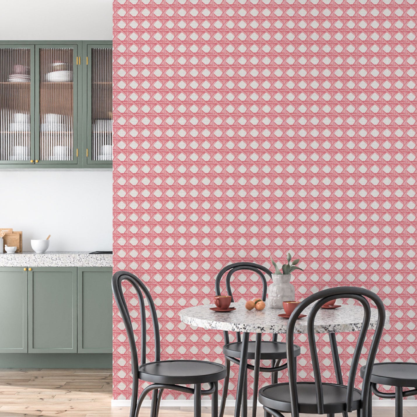 Sugar Cane Mini Textured Performance Vinyl Wallpaper in Coral Is Calling by Little Blue Designs