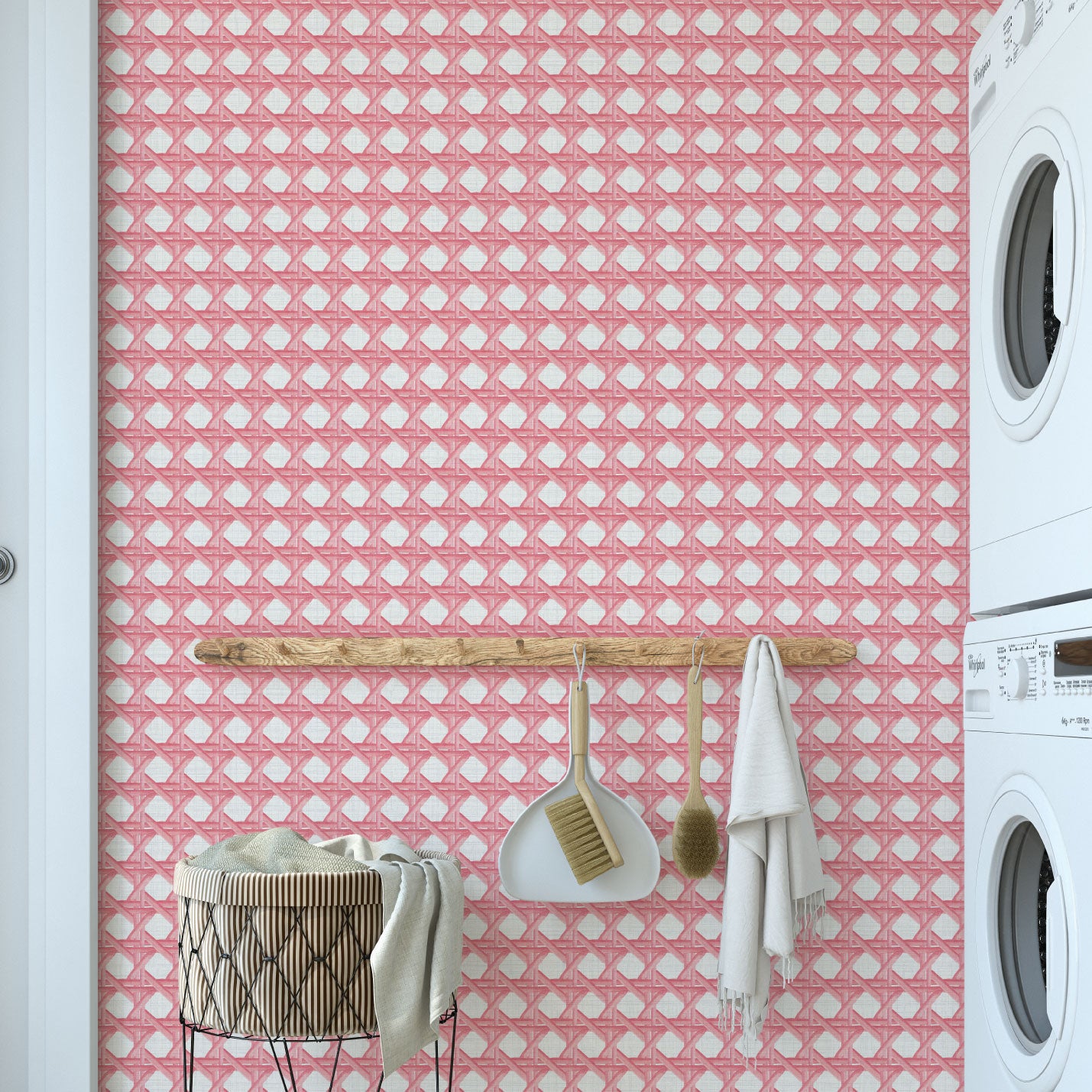 Sugar Cane Mini Textured Performance Vinyl Wallpaper in Coral Is Calling by Little Blue Designs