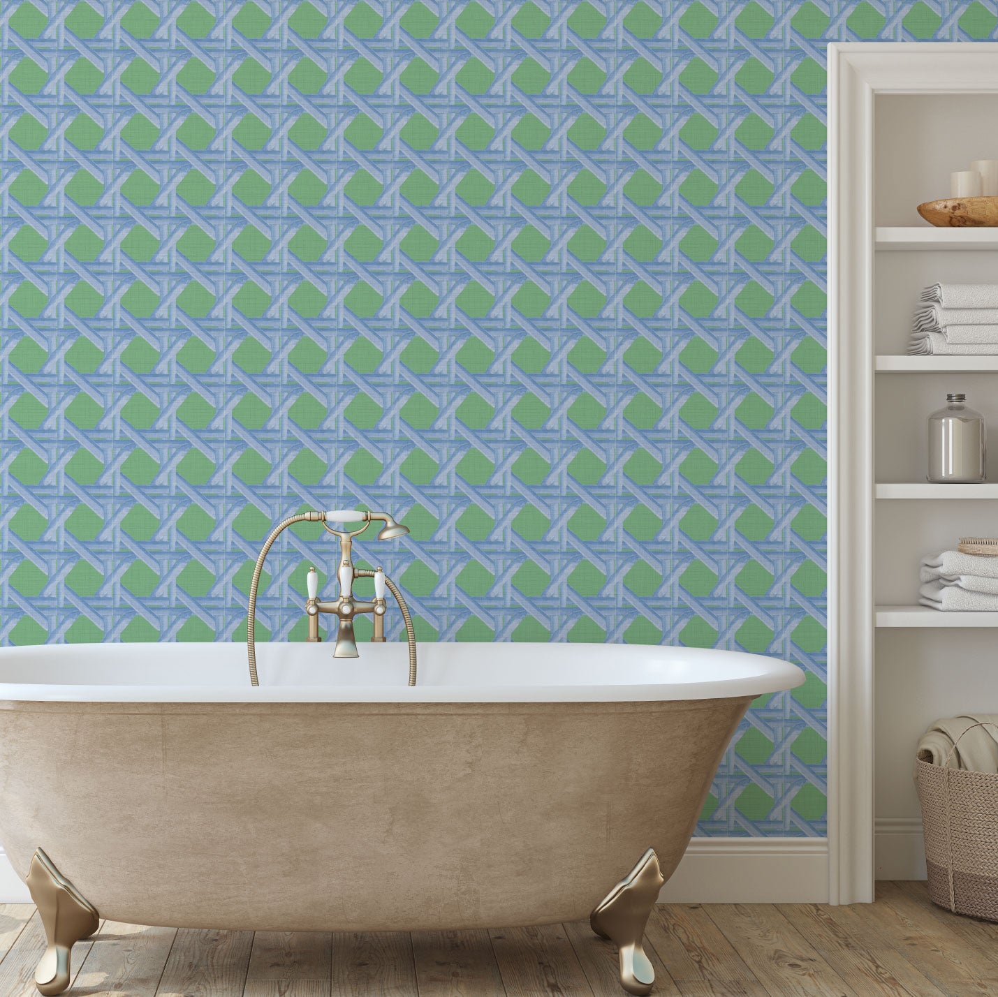 Sugar Cane Textured Performance Vinyl Wallpaper in Out of the Blue by Little Blue Designs