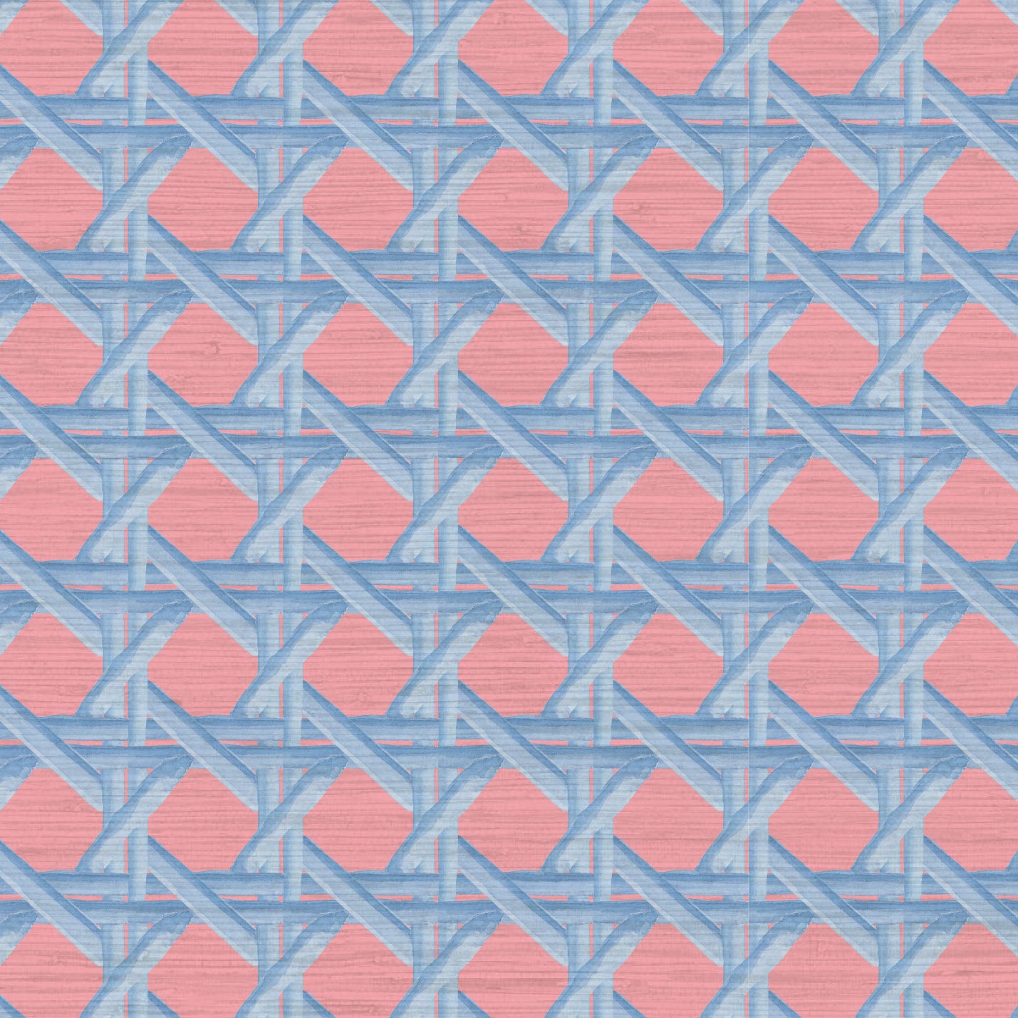 Sugar Cane Wallpaper in The Pinky Blues by Little Blue Designs