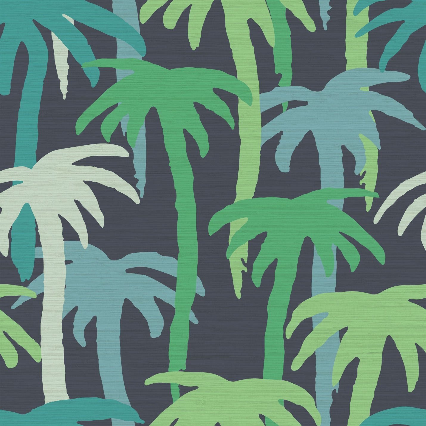 Grasscloth wallpaper Natural Textured Eco-Friendly Non-toxic High-quality  Sustainable Interior Design Bold Custom Tailor-made Retro chic Bold Tropical Jungle Coastal Garden Seaside Coastal Seashore Waterfront Vacation home styling Retreat Relaxed beach vibes Beach cottage Shoreline Oceanfront palm tree '90s surf graphic navy green kelly teal mint 