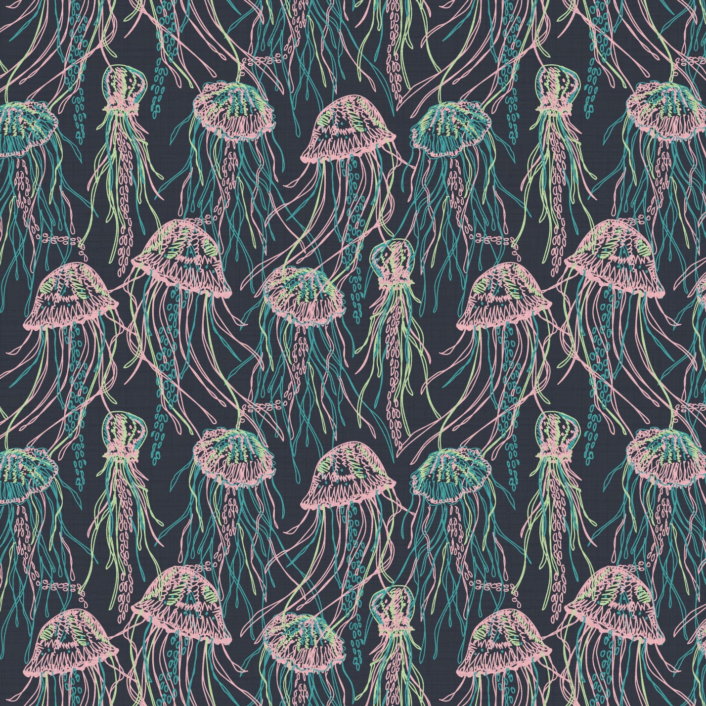 The Jelly Fish League Textured Performance Vinyl Wallpaper in Back in Black