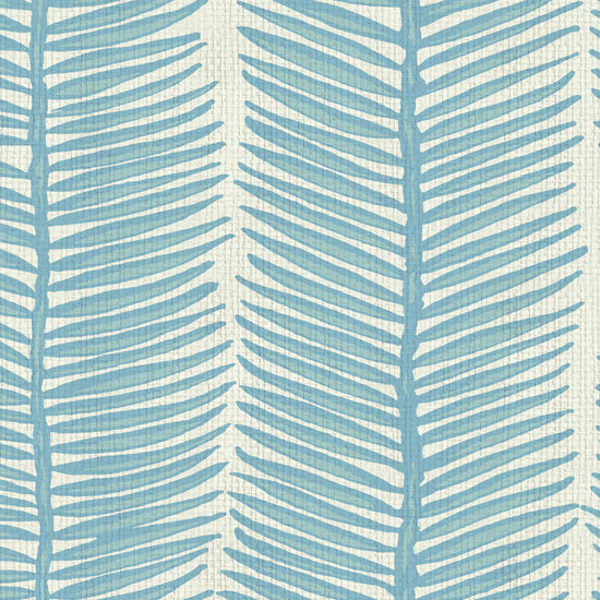 paperweave paper weave basketweave wallpaper Natural Textured Eco-Friendly Non-toxic High-quality  Sustainable Interior Design Bold Custom Tailor-made Retro chic Tropical Jungle Coastal Garden Seaside Seashore Waterfront Vacation home styling Retreat Relaxed beach vibes Beach cottage Shoreline Oceanfront Nautical Cabana preppy palm fern leaf vertical stripe blue teal ocean sky