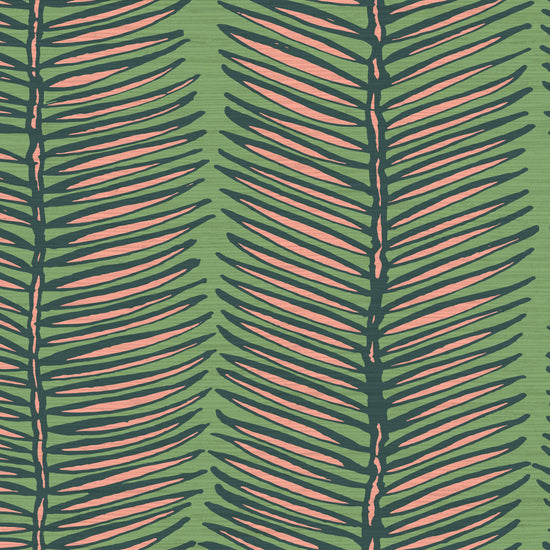 Grasscloth wallpaper Natural Textured Eco-Friendly Non-toxic High-quality Sustainable Interior Design Bold Custom Tailor-made Retro chic Tropical Jungle Coastal Garden Seaside Seashore Waterfront Vacation home styling Retreat Relaxed beach vibes Beach cottage Shoreline Oceanfront Nautical Cabana preppy palm fern leaf vertical stripe jungle green neon pink