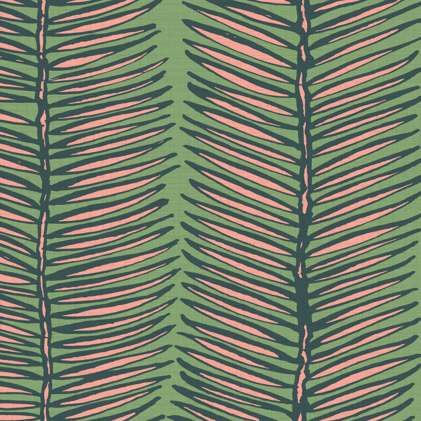 Tickets to Paradise Palm Leaf Stripe Textured Performance Vinyl Wallpaper in Fly Away Fuchsia & Green