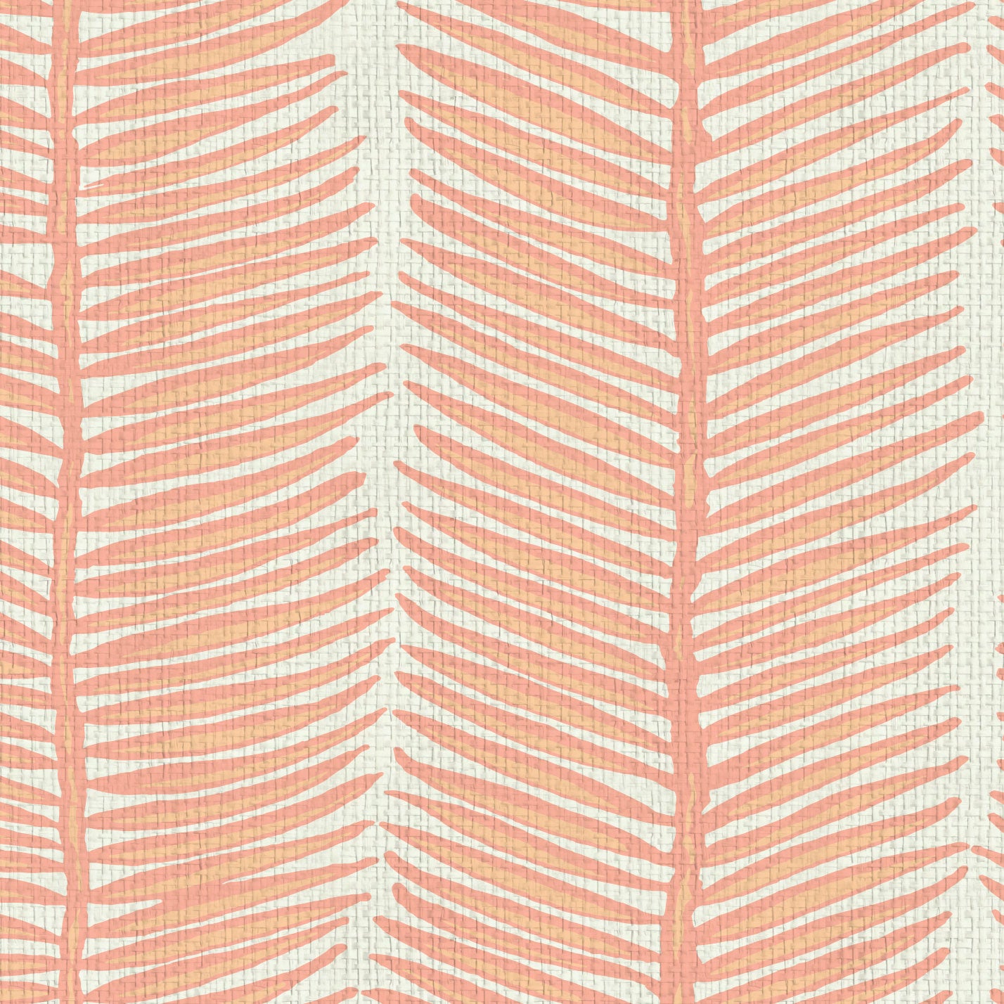 wallpaper Natural Textured Eco-Friendly Non-toxic High-quality Sustainable Interior Design Bold Custom Tailor-made Retro chic Tropical Jungle Coastal Garden Seaside Seashore Waterfront Vacation home styling Retreat Relaxed beach vibes Beach cottage Shoreline Oceanfront Nautical Cabana preppy palm fern leaf vertical stripe  coral orange tangerine pink paper weave paperweave