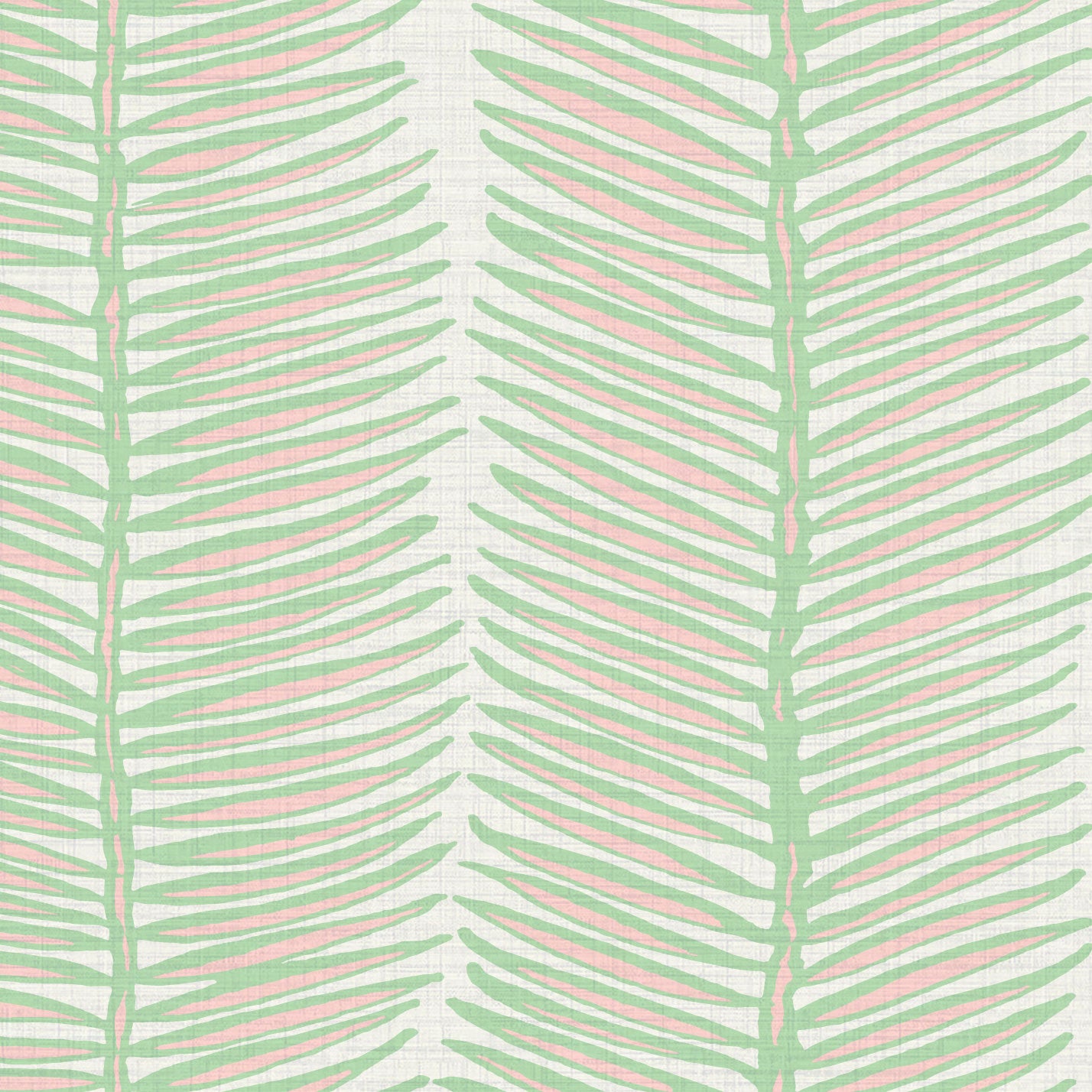 Tickets to Paradise Palm Leaf Stripe Textured Performance Vinyl Wallpaper in Mint Condition Green & Pink