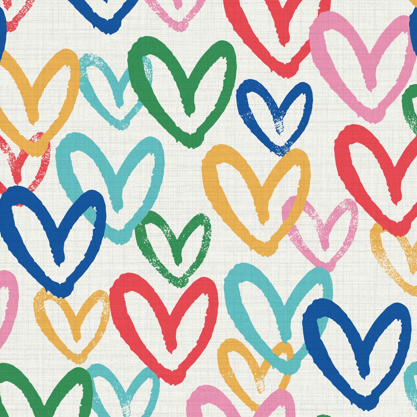 House of Shan Total Eclipse Hearts Textured Performance Vinyl Wallpaper in Bright Eyes Rainbow