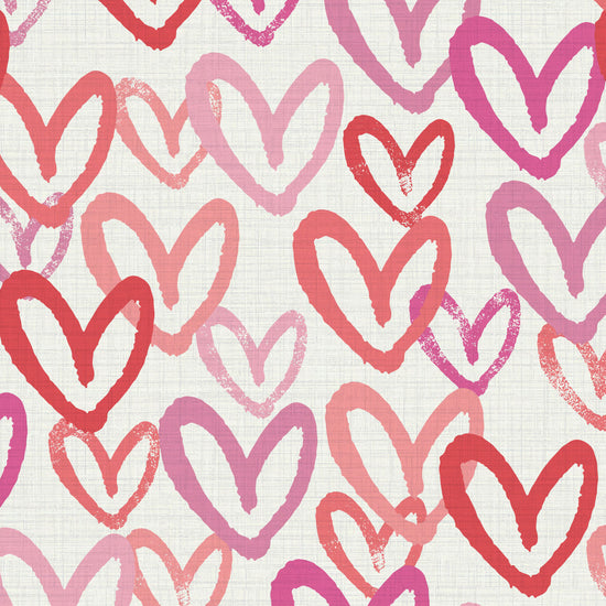 House of Shan Total Eclipse Hearts Textured Performance Vinyl Wallpaper in Light in My Life Pink