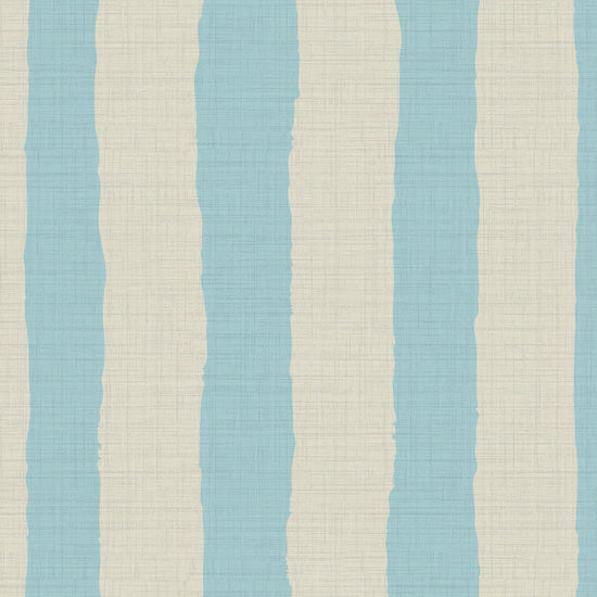 Under the Boardwalk Stripe Textured Performance Vinyl Wallpaper in Billy's Ocean Blue