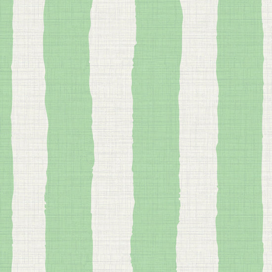 Under the Boardwalk Stripe Textured Performance Vinyl Wallpaper in Mint Condition Green