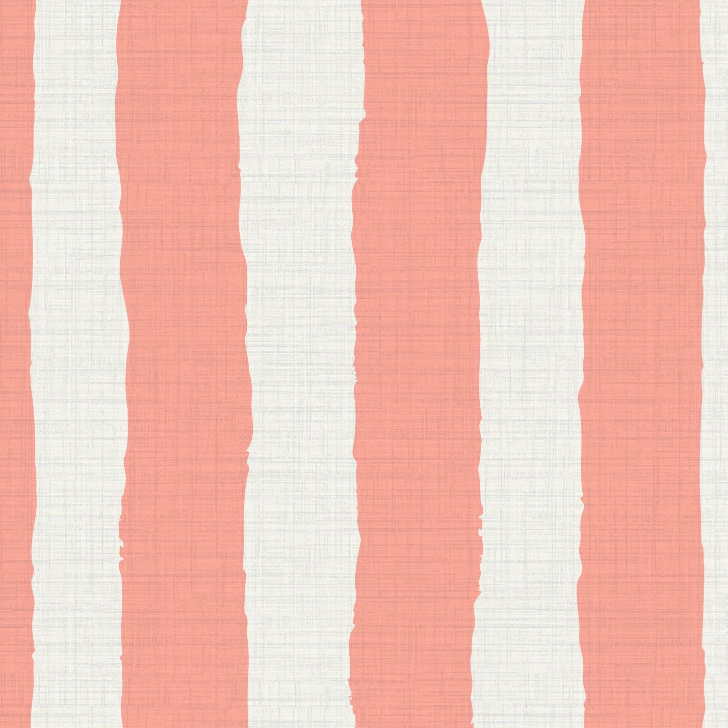 Under the Boardwalk Stripe Textured Performance Vinyl Wallpaper in Strawberry Shortcake Coral