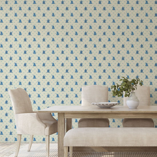 Grasscloth wallpaper Natural Textured Eco-Friendly Non-toxic High-quality  Sustainable Interior Design Bold Custom Tailor-made Retro chic Grandmillennial Maximalism  Traditional Dopamine decor french blue cream royal off-white chintz chinoiserie asian inspired pagoda chinese stripe geo geometric 