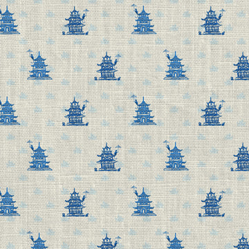 wallpaper Natural Textured Eco-Friendly Non-toxic High-quality Sustainable Interior Design Bold Custom Tailor-made Retro chic Grandmillennial Maximalism Traditional Dopamine decor french blue cream royal off-white chintz chinoiserie asian inspired pagoda chinese stripe geo geometric linen