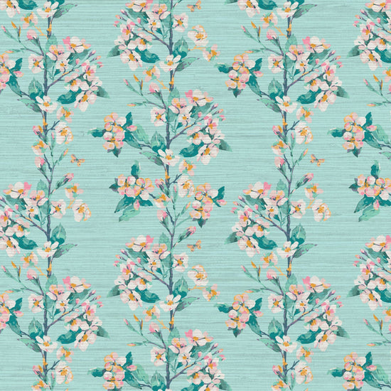 Grasscloth Paper Weave wallpaper Natural Textured Eco-Friendly Non-toxic High-quality Sustainable Interior Design Bold Custom Tailor-made Retro chic Grand millennial Maximalism Traditional Dopamine decor garden relaxed beachside retreat preppy cottage chic flower botanical florals verticals stripe teal green blue peach white