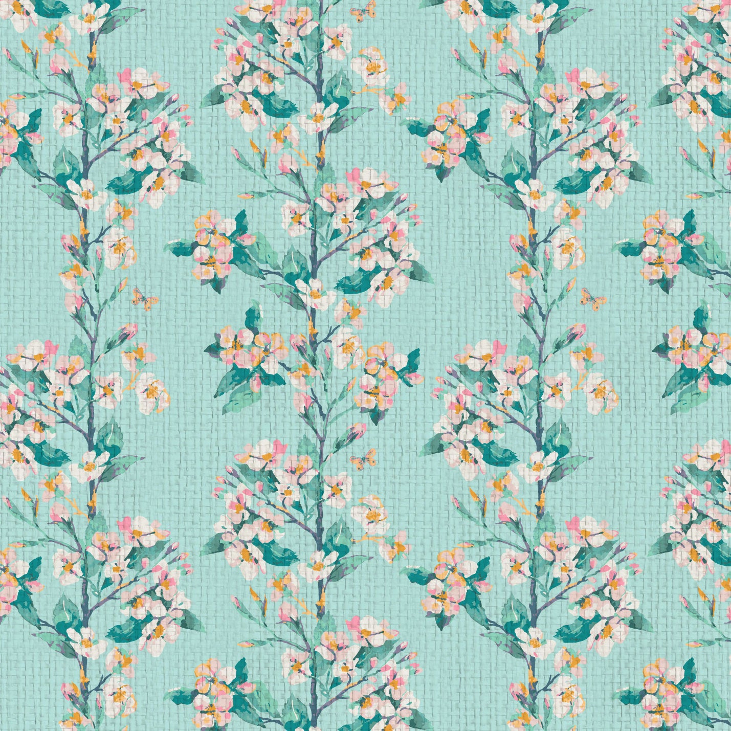 Grasscloth Paper Weave wallpaper Natural Textured Eco-Friendly Non-toxic High-quality Sustainable Interior Design Bold Custom Tailor-made Retro chic Grand millennial Maximalism Traditional Dopamine decor garden relaxed beachside retreat preppy cottage chic flower botanical florals verticals stripe teal green blue peach white