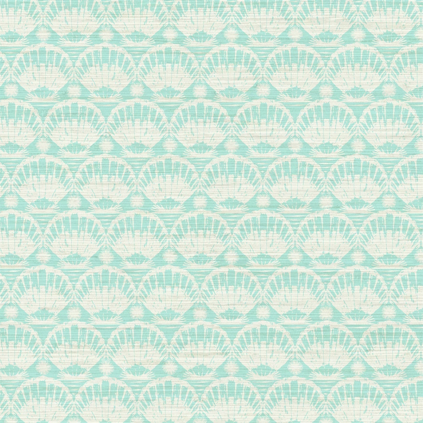 printed grasscloth paperweave wallpaper seashell horizontal stripe Natural Textured Eco-Friendly Non-toxic High-quality  Sustainable practices Sustainability Interior Design Wall covering custom tailor-made retro chic tropical bespoke nature Seaside Coastal Seashore Waterfront Vacation home styling Retreat Relaxed beach vibes Beach cottage Shoreline Oceanfront Nautical pastel subtle green teal white soft