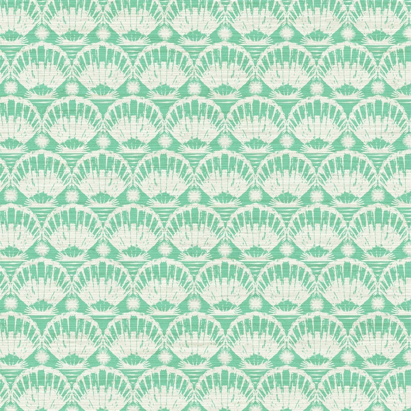 printed grasscloth paperweave wallpaper seashell horizontal stripe Natural Textured Eco-Friendly Non-toxic High-quality  Sustainable practices Sustainability Interior Design Wall covering custom tailor-made retro chic tropical bespoke nature Seaside Coastal Seashore Waterfront Vacation home styling Retreat Relaxed beach vibes Beach cottage Shoreline Oceanfront Nautical green mojito white