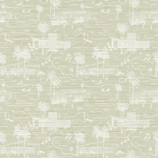 Grasscloth wallpaper Natural Textured Eco-Friendly Non-toxic High-quality Sustainable Interior Design Bold Custom Tailor-made Retro chic Bold tropical garden palm tree vintage coastal toile Grasscloth wallpaper Natural Textured Eco-Friendly Non-toxic High-quality Sustainable Interior Design Bold Custom Tailor-made Retro chic Bold Toile de Jouy palm springs desert mid-century palm trees pool naked lady hand-drawn tan sand off-white cream neutral tonal white